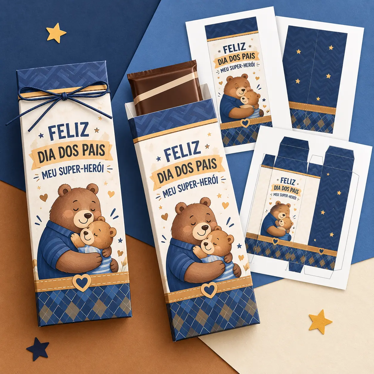 Kit Caixinha Porta Chocolate Dia dos Pais