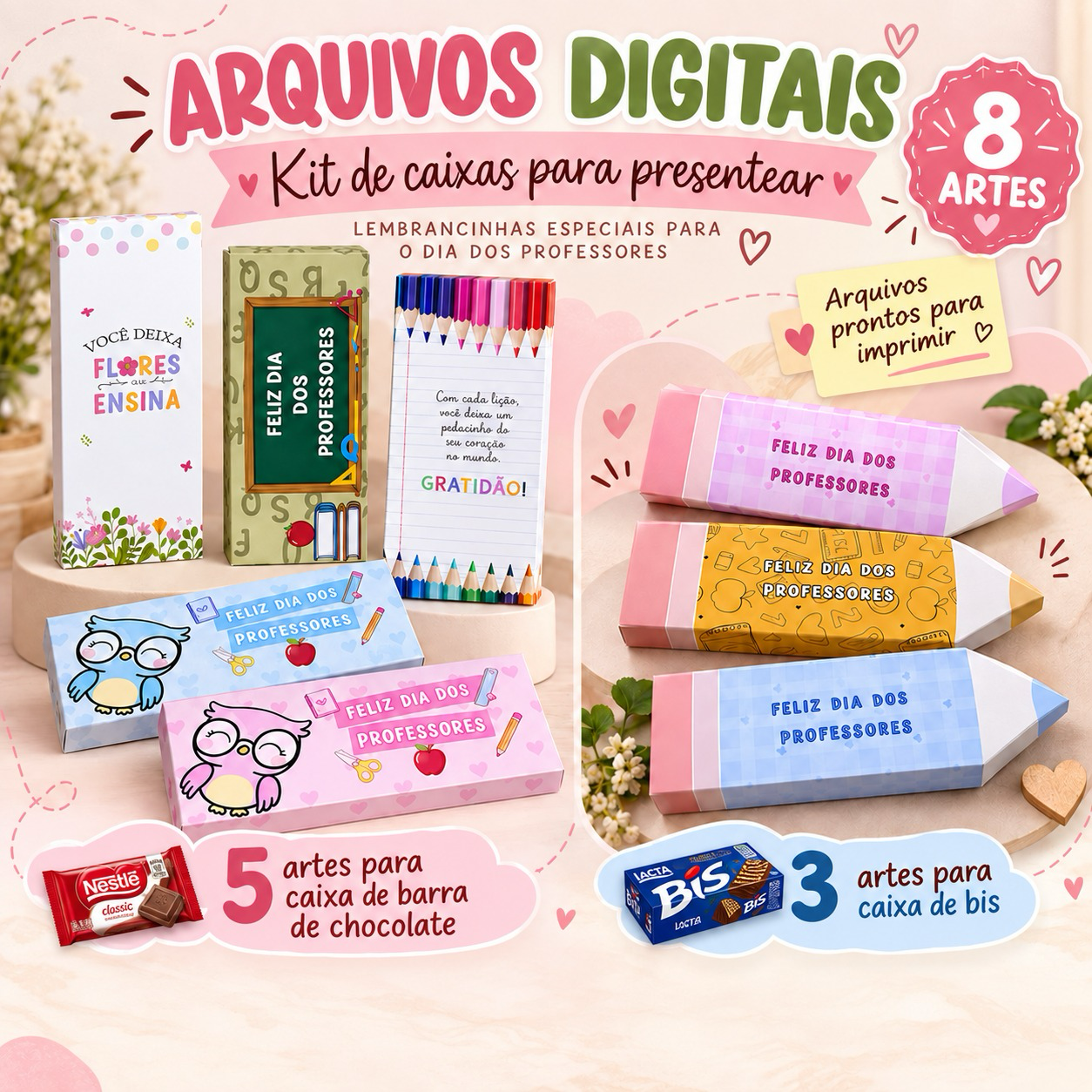 Kit Caixinha de Chocolate + Bis Dia dos Professores