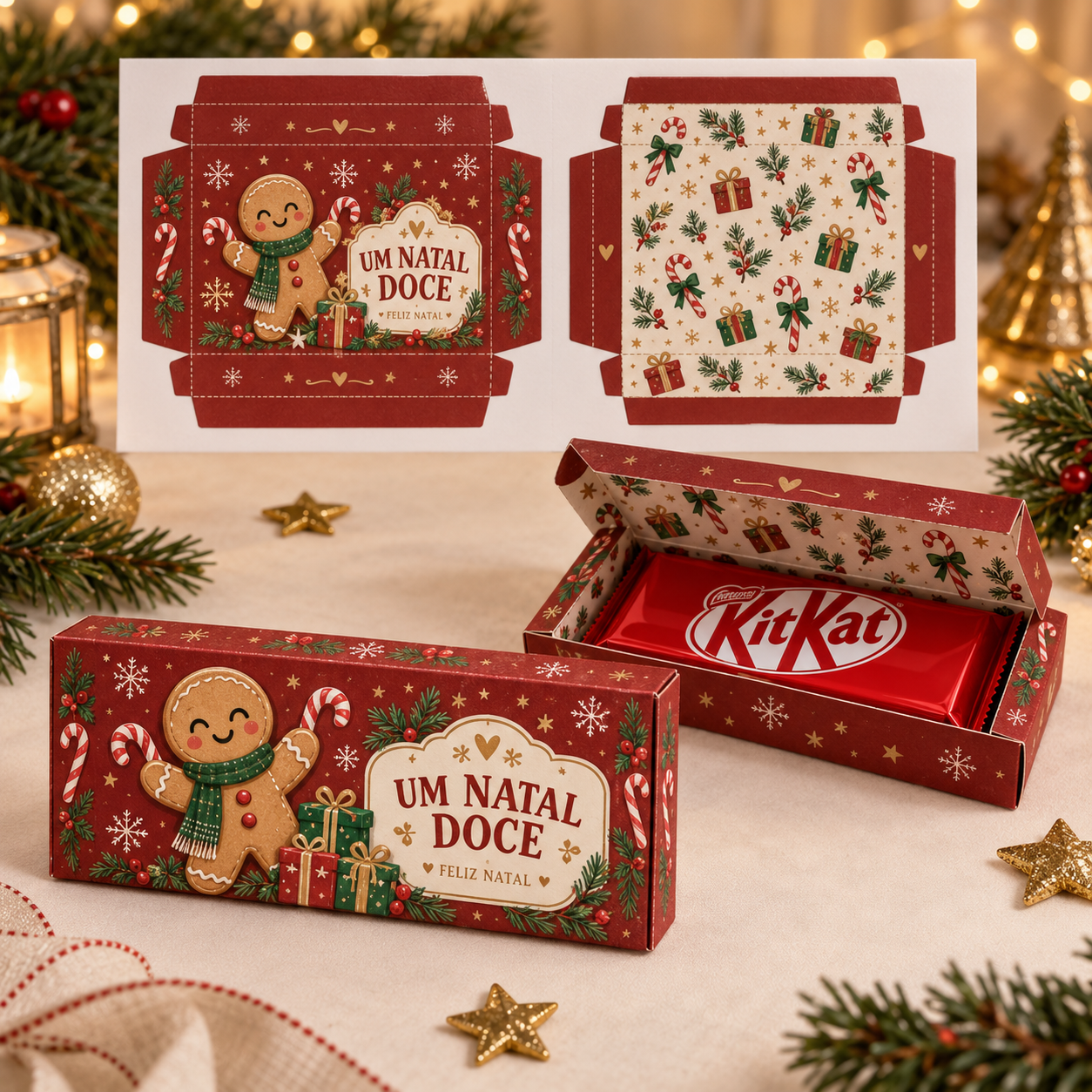 Kit Caixinha Barra KitKat Natal