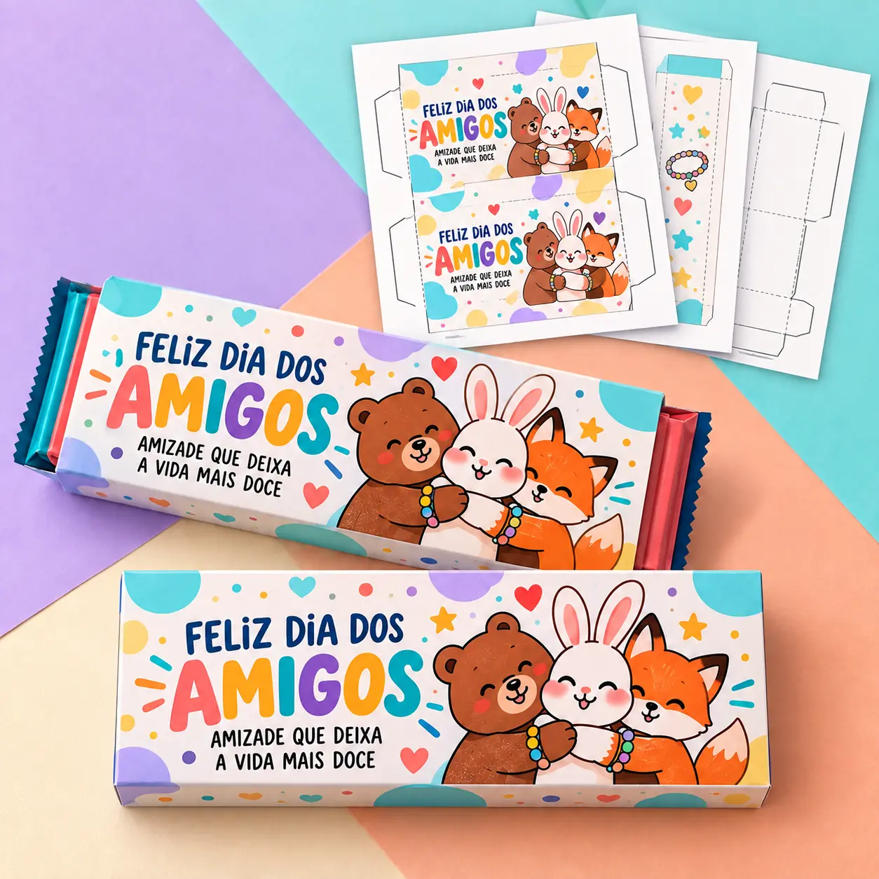 Kit Caixinha Porta Bis Dia dos Amigos